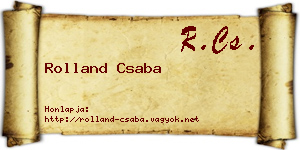 Rolland Csaba névjegykártya
